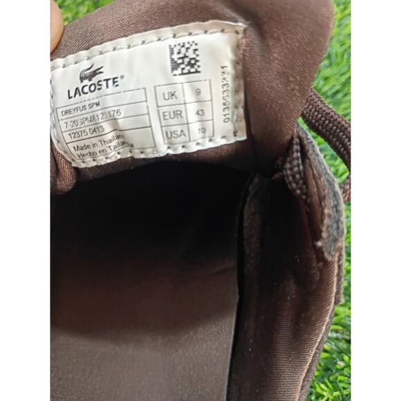 Lacoste Dreyfus Boat Shoe Chocolate Brown Leather Men\'s Size 10 main image 4